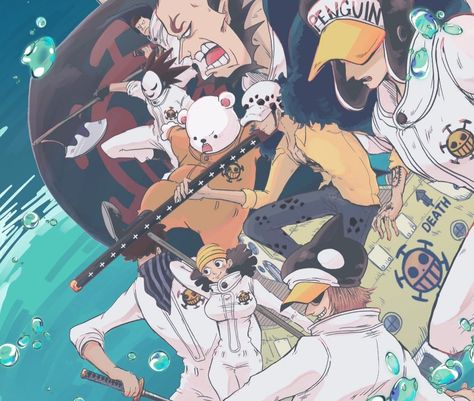 One Piece Heart Pirates, The Heart Pirates, Heart Pirates, One Piece Series, One Piece Funny, Trafalgar Law, Minecraft Creations, One Piece Fanart, One Piece Luffy