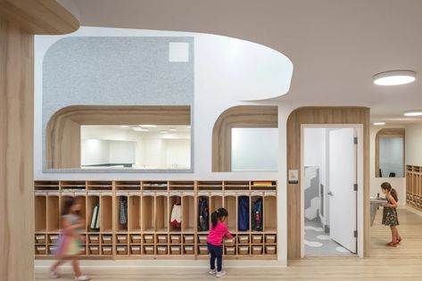 BAAO adds playful elements to a Brooklyn daycare centre Global Architecture, Bleacher Seating, Borrowed Light, Blue Ceilings, Williamsburg Brooklyn, City Kid, Education Center, Architecture Office, Facade Architecture