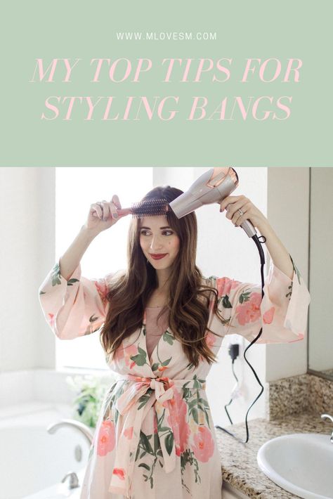 How to style bangs. These are my easy tips for styling bangs! Styling Bangs, Style Bangs, Thin Bangs, Mom Lifestyle, My Routine, Shoulder Length Hair Cuts, How To Style Bangs, Shoulder Length Hair, Length Hair