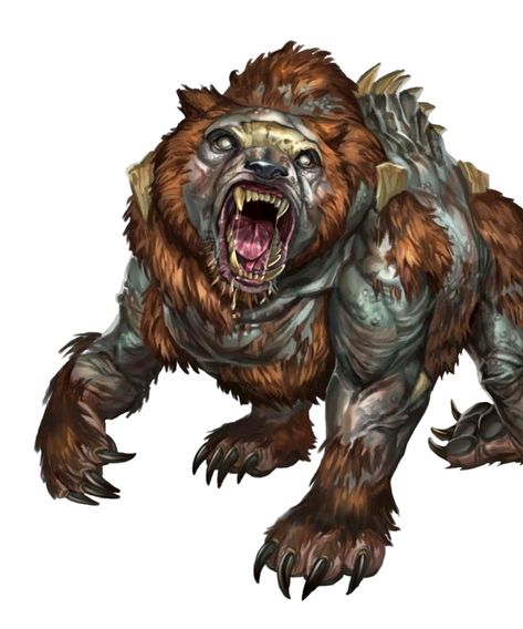 Mutated Dire Bear - Pathfinder PFRPG DND D&D 3.5 5E 5th ed d20 fantasy Mutated Animals Concept Art, Bear Dnd, Dire Bear, Zombie Bear, Cute Powerpoint Templates, Bear Template, Animal Templates, Humanoid Creatures, Silver Falls