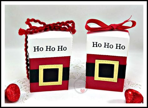 STAMPIN'UP SANTA SUIT TREAT BOX Santa Box Diy, Christmas Treat Boxes, Christmas Bazaar Crafts, Christmas Treats Holders, Christmas Treats Boxes, Origami Gifts, Xmas Treats, Christmas Treat Bags, Diy Santa