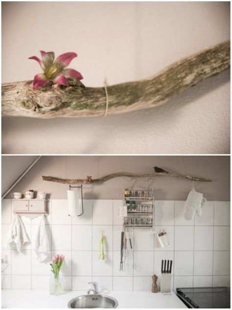 DIY con ramas de árboles: 12 proyectos para usarlas | Decoración - La cartera rota Ideas Hogar