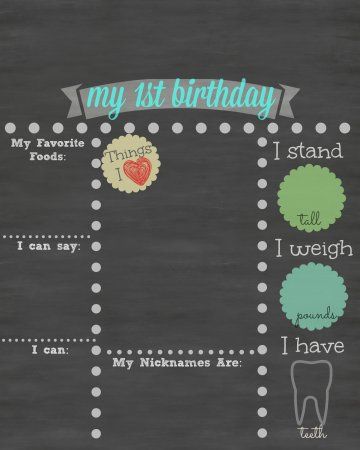 1st Birthday Board, Chalkboard Template, First Birthday Board, 1st Birthday Chalkboard, First Birthday Sign, First Birthday Chalkboard, Chalkboard Print, Chalkboard Poster, Chalkboard Poster Birthday