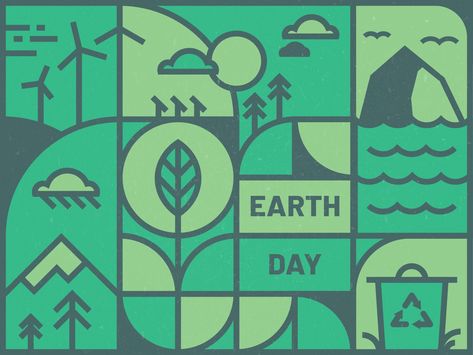 Earth Day by Brandon DeWeese   #earthday #dribbble #dribbblers #design #illustration Earth Day Graphic Design, Earth Illustration Design, Earth Day Poster Design, Earth Graphic Design, Ecology Illustration, Earth Day Poster, Illustrator Cartoon, Earth Day Posters, Earth Week