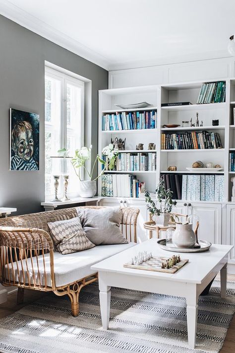 Dreamy Denmark home with classic Danish style interiors | Country Style Declutter Living Room, Couples Living Room, Materials Texture, White Wood Furniture, Scandinavian Cabin, Scandinavian Country, Country Style Living Room, Danish Interior Design, Collected Interiors