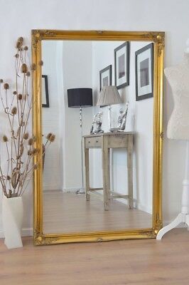 Gold Mirror Living Room, Gold Painted Walls, French Style Mirrors, Dress Mirror, Room Mirrors, Mirror Interior Design, Big Wall Mirrors, Hallway Mirror, Gold Framed Mirror