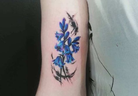 Virginia Bluebell Tattoo, Bell Flower Tattoo, Bluebell Flower Tattoo, Bluebells Flower Tattoo, Bluebells Flower, Bluebell Tattoo, Flower Tattoo Meaning, Unicorn Tattoo Designs, Belle Tattoo