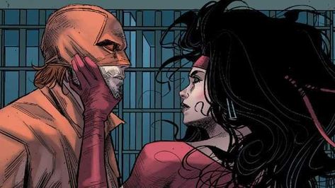 With the Man Without Fear back behind bars, there's been quite the shift in direction in Daredevil #25, and Elektra just took on a surprising new role in the Marvel Universe! Read on for further details. Daredevil Elektra Comic, Daredevil And Elektra Comic, Electra Daredevil, Matt And Elektra, Daredevil And Elektra, Elektra Daredevil, The Man Without Fear, Daredevil Elektra, Mr Sinister