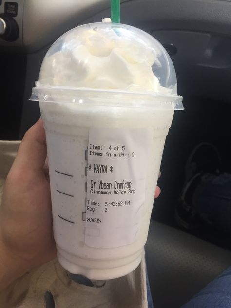 Ask for a vanilla bean Frappuccino with cinnamon dolce syrup 🤤 Vanilla Bean Frappuccino, Starbucks Hacks, Cinnamon Dolce Syrup, Rose Syrup, Secret Starbucks Recipes, Coffee Recipes Starbucks, Iced Starbucks Drinks, Secret Starbucks Drinks, Fruit Smoothie Recipes Healthy