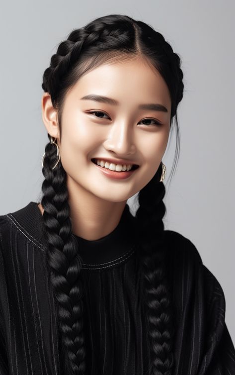 Braids For Asian Women, Braided Hairstyles Asian, Fenugreek For Hair, Hairstyles Asian, Double Braids, Japanese Braiding, Scalp Braids, Cute Braided Hairstyles, Sports Hairstyles