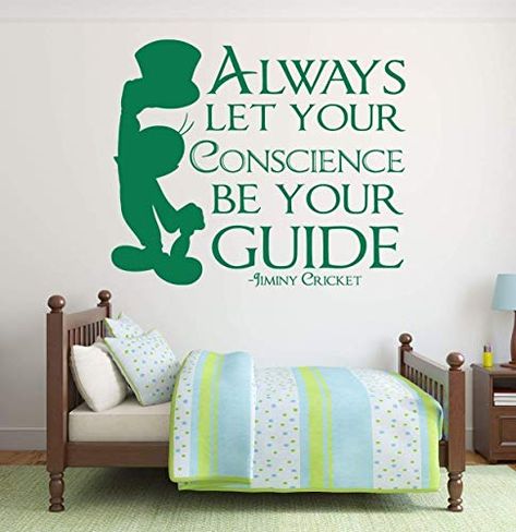 Jiminy Cricket Quotes, Disney Wall Decals, Cricket Quotes, Playroom Bedroom, Jiminy Cricket, Wall Art Sticker, Disney Wall, Oracal Vinyl, Vinyl Decor