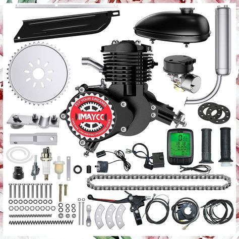 IMAYCC 80cc Bicycle Engine Kit 2-Stroke Motor Bike kit Fit for 26" 28" Bikes 2-Stroke Petrol Bike Engine Kit, Bike Motor Kit, Bike Tool Kit, Bicycle Engine Kit, Bicycle Engine, Digital Computer, Bike Motor, Motorised Bike, Bike Engine