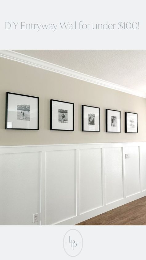 Sherwin Williams Accessible Beige, Hang Photos, Walls Ideas, House Redo, Accessible Beige, Photographer Business, Diy Entryway, White Frames, Entryway Wall