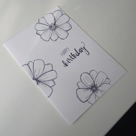 Design credit: pinterest 
Product description: White folding card (includes envelope) 
Lettering: happy birthday 
Space inside to write personal greetings or messages. Dimensions A5 (folded) 
21.0 * 14.8 cm (folded) 210*148.5 mm 
21*29.7 cm (unfolded) 210*297 mm #handmadebirthdaycard #birthdaycards #handmade #cards #cardmade #handmadecards #papercards #diy Handmade birthday card small business cardmade Lettering Happy Birthday, Envelope Lettering, Floral Birthday, Birthday Greeting, Handmade Birthday Cards, Paper Cards, Birthday Greetings, Diy Handmade, Birthday Greeting Cards