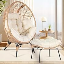 Egg Seat, Nest Chair, Wicker Patio Chairs, Chair With Footrest, Boho Chair, Chair With Ottoman, Outdoor Bedroom, Indoor Chairs, Egg Basket