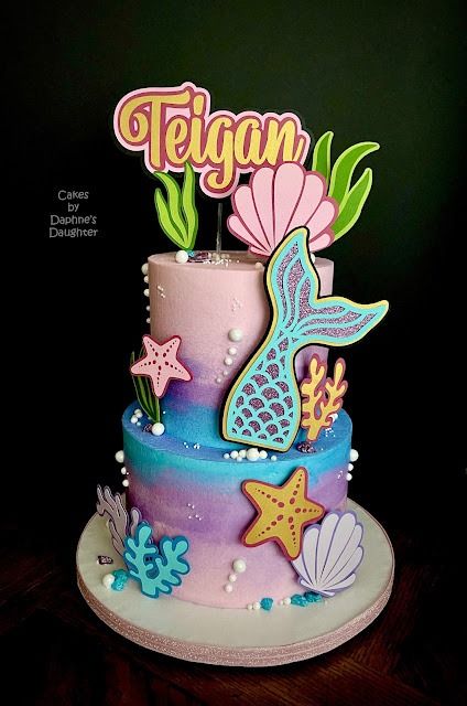 The Bake More: Mermaid Ombre Cake Wilton Serving Chart, Svg Patterns, Under The Sea Cake, Sea Cake, Mermaid Birthday Cakes, Sea Cakes, Ombre Cake, Mermaid Under The Sea, Mermaid Cakes