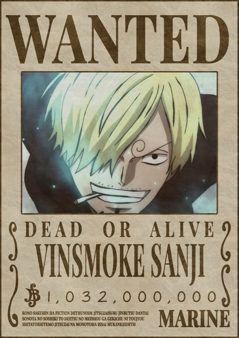 One Piece New Bounty Posters, One Piece Wanted Posters Sanji, One Piece Bounty Wallpaper, Sanji Bounty Poster, Vinsmoke Sanji Wanted Poster, One Piece Bounty Posters, Sanji Wanted Poster, Sanji Poster, Shanks Bounty