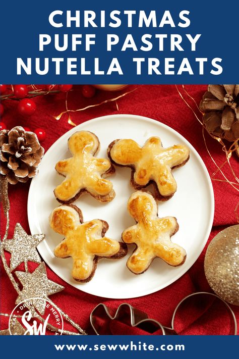 Puff Pastry And Nutella Christmas Tree, Nutella Stuffed Pastry Gingerbread Men, Christmas Breakfast Ideas Puff Pastry, Nutella Christmas Tree Puff Pastry Video, Nutella Gingerbread Men, Puff Pastry Gingerbread Man, Puff Pastry With Nutella Recipe, Gingerbread Puff Pastry, Christmas Puff Pastry Ideas