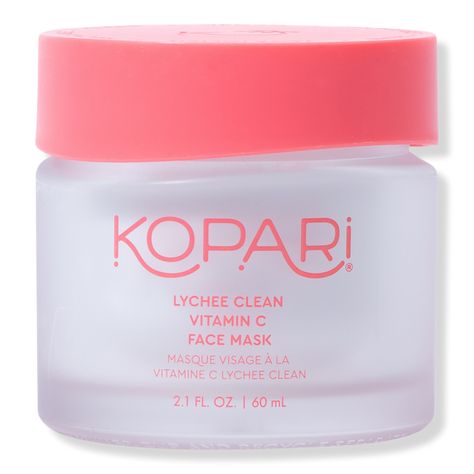 Lychee Clean Vitamin C Face Mask - Kopari Beauty | Ulta Beauty Whipped Coconut Milk, Vitamin C Face Mask, Milk Benefits, Apricot Fruit, Raspberry Fruit, Citrus Aurantifolia, Peach Fruit, Willow Bark, Apple Fruit