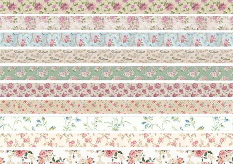 Noches de Jazmín: Imprimible: Washitapes florales Wash Tape, Washi Tape Ideas, Washi Tape Planner, Tape Pattern, Free Printable Stickers, Stickers Printable, Printable Scrapbook Paper, Scrapbook Printables, Washi Tapes