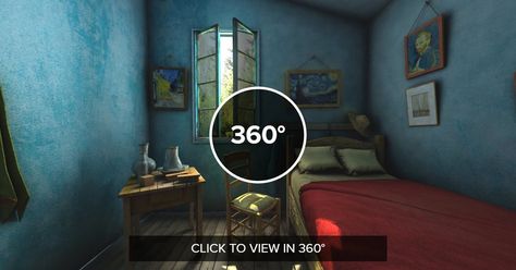 Bed Room in Alrles  by Van Gogh 3d render in 360 interpritation.     #vangogh  #360photo  #art    | Click to view in 360° Van Gogh Photo, Bedroom In Arles, 360 Pictures, Van Gogh Pictures, Van Gogh Wallpaper, 360 Photography, Panorama Photography, Foto 3d, Photos For Facebook