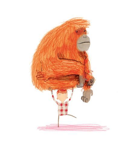 Orange Monkey, Oliver Jeffers, Picture Books Illustration, Childrens Books Illustrations, King Louie, Abstract Illustration, Art Et Illustration, Arte Animal, Childrens Illustrations