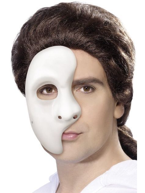 Theatre Faces, Phantom Mask, Mens Masquerade Mask, Opera Mask, Avocado Face Mask, Mask White, Half Mask, Half Face Mask, White Mask