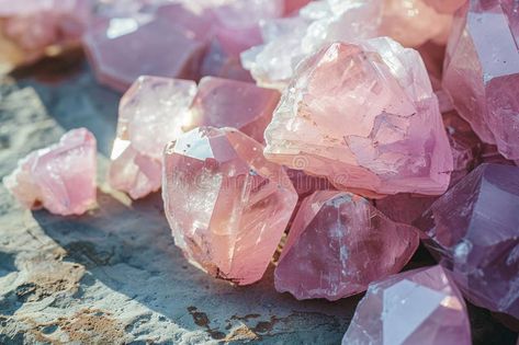 Rose quartz crystals close up in daylight. pink healing mineral geode texture, esoteric concept, witchcraft gem for stock photo Widget Pics, Wallpaper Rose, About Rose, Stone Wallpaper, Quartz Crystals, Rose Quartz Crystal, Quartz Crystal, Rose Quartz, Stock Illustration