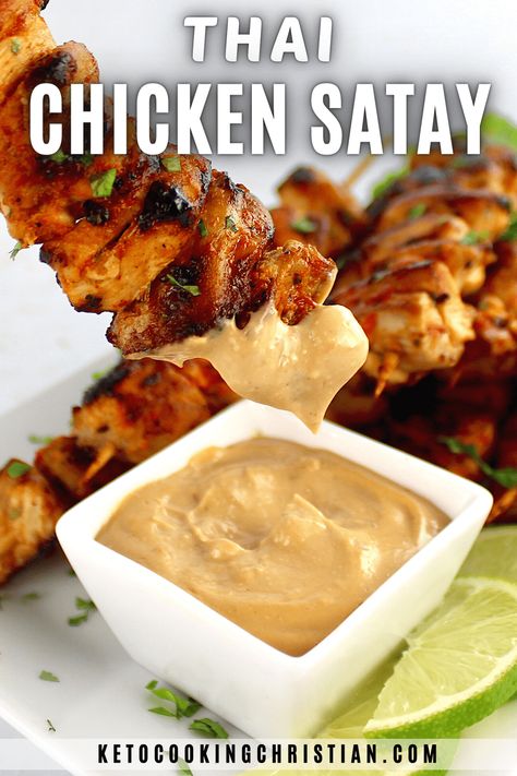 Marinated Chicken Skewers, Thai Chicken Satay, Chicken Satay Recipe, Easy Peanut Sauce, Homemade Peanut Sauce, Satay Recipe, Peanut Sauce Recipe, Peanut Dipping Sauces, Eating Better