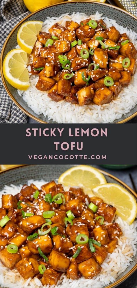 Tofu Chicken Recipes, Lemon Dinner Recipes Vegetarian, Tofu Recipes Gluten Free, Baked Tofu Recipes Healthy, Tofu And Vegetables Recipes, Plant Based Tofu Recipes, Non Asian Tofu Recipes, Tofu Sauces, Tofu Dishes Dinners