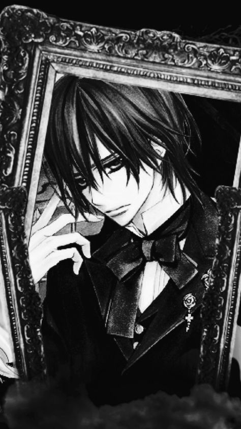 Vampire Knight Black And White, Kaname Kuran Wallpapers, Blingee Emo Wallpaper, Vampire Knight Wallpaper, Blingee Emo, Vampire Knight Kaname, Vampire Knight Yuki, Vampire Knight Manga, Matsuri Hino