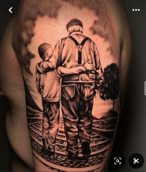 Rip Tattoos For Dad, Grandfather Tattoo, Grandpa Tattoo, Grandparents Tattoo, Grandma Tattoos, Shoulder Cap Tattoo, Compass Tattoo Design, Self Love Tattoo, Mom Tattoo Designs