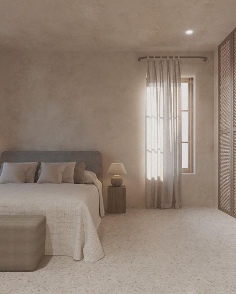 Limewash Bedroom, Beige And Grey Bedroom, Spanish Bedroom, Limewash Walls, Beautiful Bedroom Designs, Gym Room At Home, Bedroom Updates, Beige Bedroom, Bedroom Closet Design