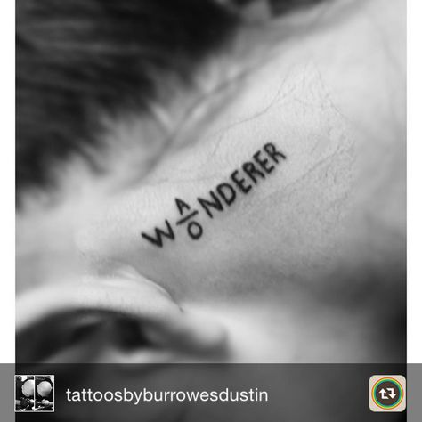 23 Likes, 1 Comments - Дедечка (@inurfacesuka) on Instagram: “#inspiration #tattoo #wanderlust #wanderer #wonderer #traveler #gotink  hey Niki what do you think?…” Wanderer Tattoo, Words Tattoo, Wörter Tattoos, Adventure Tattoo, One Word Tattoos, Coffee Tattoos, Inspiration Tattoos, Text Tattoo, Travel Words