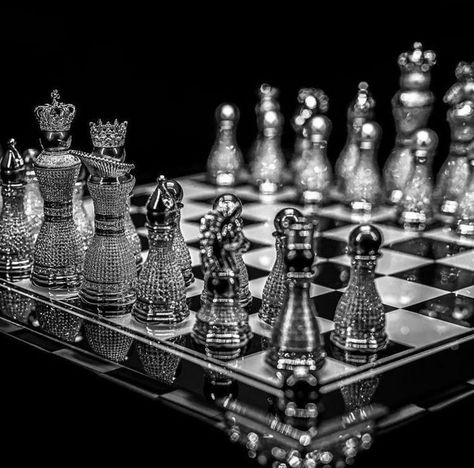 #chess #diamonds #18kgold #luxurydesign The Pearl Royale Luxury Chess Set by Colin Burn The Pearl, Chess Set, Chess Board, Chess, Diamonds, Silver, Black