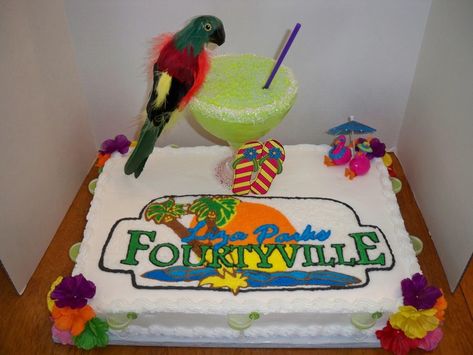 40Th Birthday Margaritaville Theme on Cake Central Margaritaville Sign, Jimmy Buffett Party, Margaritaville Party, Basketball Painting, Green Icing, Volcano Cake, Incredible Cakes, Tropical Birthday Party, Jimmy Buffet