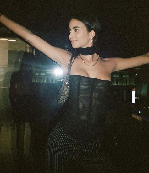 A R E Y O U A M I no Instagram: “✨ @elisha__h in the Sunniva corset” Elisha Herbert, Rumi Neely, Mesh Corset, Just Dance, Fashion Killa, First Night, Tube Top, A R, Off Shoulder Dress