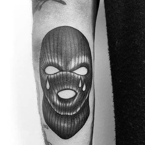 30 Ski Mask Tattoo Designs For Men - Masked Ink Ideas Ski Mask Tattoo, Acab Tattoo, Ski Outfits For Women, Mode Au Ski, Cupid Tattoo, Simple Forearm Tattoos, Boy Sketch, Gangsta Tattoos, Money Tattoo