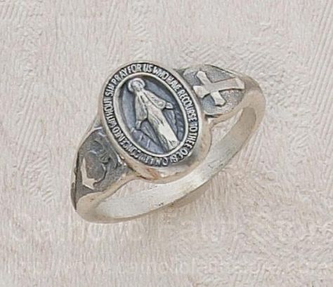 Catholic Wedding Rings, Miraculous Jewelry, Religious Rings, Prayer Ring, Our Lady Of Grace, Mary Mary, Mama Mary, St Benedict, Catholic Jewelry