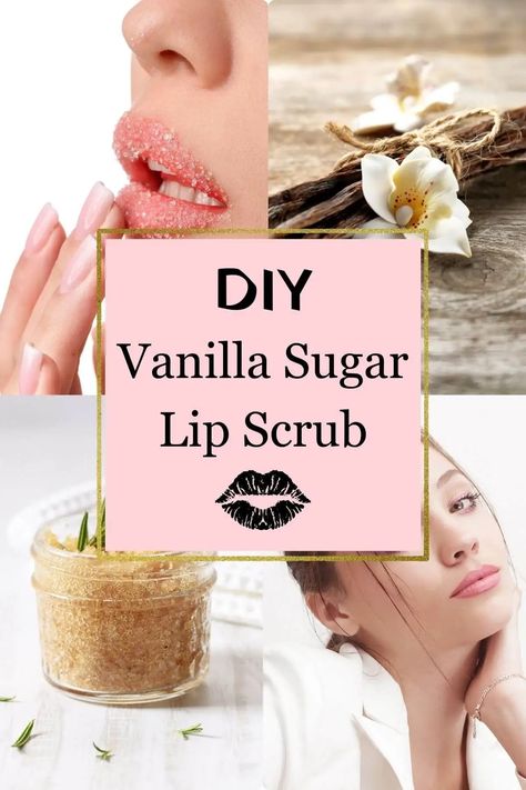 Vanilla Sugar Lip Scrub - Vegan Focus Diy Sugar Lip Scrub, Diy Sugar Lip Scrub Recipes, Lip Exfoliator Diy Homemade, Lip Sugar Scrub Diy, Diy Lip Sugar Scrub, Diy Lip Scrub Easy, Lip Exfoliator Diy, Homemade Lip Scrub Recipe Sugar Easy Diy, How To Make Lip Scrub Without Coconut Oil