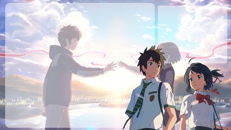 Mitsuha And Taki, Anime Disney, The Garden Of Words, Your Name Anime, Film Anime, Twitter Header Aesthetic, Anime Cover Photo, Header Photo, Header Banner