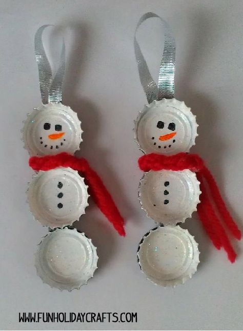 munecos-navidad-chapas-manualidades Cheap Christmas Crafts, Christmas Hacks, Diy Snowman, Bottle Cap Crafts, Cheap Christmas, Snowman Crafts, Wine Bottle Crafts, Bottle Caps, Noel Christmas