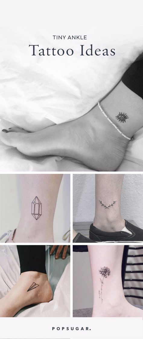 50+ Tiny Ankle Tattoos That Make the Biggest Statement Tattoo Positions For Women, Inside Ankle Tattoos, Small Ankle Tattoo, Small Inspirational Tattoos, Small Colorful Tattoos, Tattoo Ankle, Small Quote Tattoos, Ankle Tattoos For Women, Elephant Tattoo Design