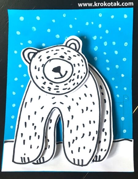 Polar Bear Crafts For Kids, Bear Crafts For Kids, Polar Bear Crafts, Polar Bear Winter Craft, Polar Bear Drawing, Preschool Valentine Crafts, Bear Template, Polar Bear Craft, Non Toy Gifts