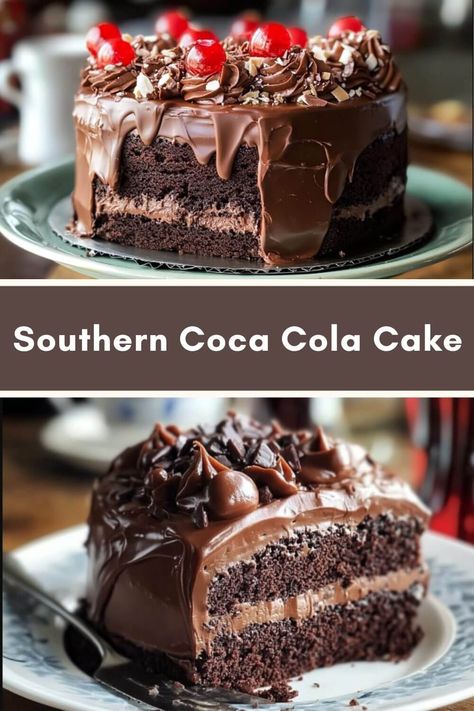 Southern Coca Cola Cake Coke A Cola Cake Recipe, Cola Cake Recipe, Chocolate Coca Cola Cake, Coca Cola Recipes, Coke Cake, Cheesy Baked Chicken, Cola Recipe, Recipe Keeper, Coca Cola Cake