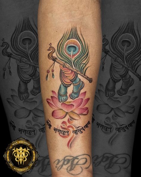 “the beauty of spirituality with a stunning tattoo of Krishna’s lotus feet and peacock feather at our studio. Find inner peace through art.” . . . . . . . . . #tattoo #foru #foryou #fyp #for #explore #explorepage #explorar #exploremore #share #save #likes #likesforlike #reels #instagram #insta #instagood #instagramers #post Krishna Feather Tattoo, Krishna Tattoo Design, Hand Tattoo Images, Krishna Tattoo, Peacock Feather Tattoo, Band Tattoo Designs, Shiva Tattoo Design, Om Tattoo, God Tattoos