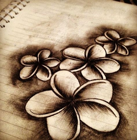 Plumarias...m Tattoo Ideas Central Fiori Frangipani, Plumeria Tattoo, Hawaiian Tattoo, Geniale Tattoos, Tattoo Sketch, 1 Tattoo, A Pencil, Skin Art, Piercing Tattoo