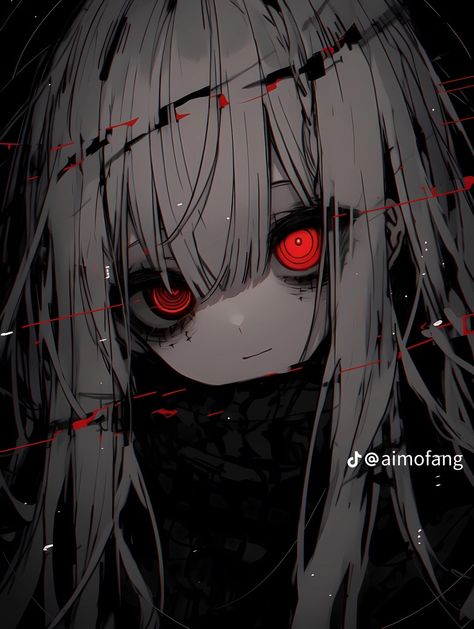 رعب نفسي, Dark Art Illustrations, Anime Wall Art, Cute Profile Pictures, Red Eyes, Dark Anime, Cute Anime Guys, White Hair, Cute Cartoon Wallpapers