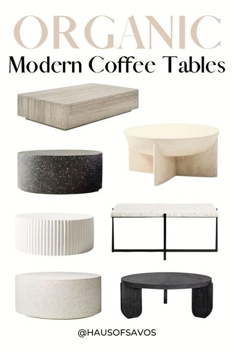 Organic Coffee Table, Organic Modern Living Room, Modern Cocktail Tables, Transitional Home Decor, Living Room Styles, Stone Coffee Table, Transitional Living, Wood Designs, Organic Coffee