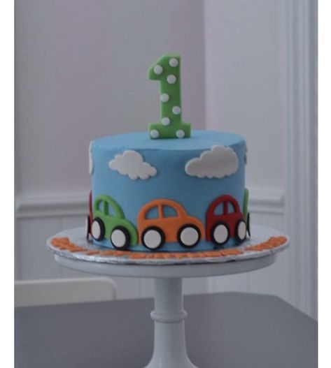 Birthday Cake Kids Boys, Cake First Birthday, Birthday Cupcakes Boy, 1st Bday Cake, Boys First Birthday Cake, Boys 1st Birthday Cake, Baby Boy Birthday Cake, Cars Birthday Cake, Cars Cake